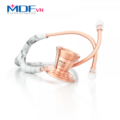 Ống nghe MDF ProCardial Cardiology Titanium - Calacatta Marble / RoseGold